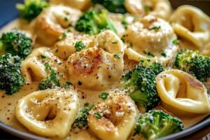 Creamy Garlic Parmesan Tortellini With Chicken & Broccoli Recipe