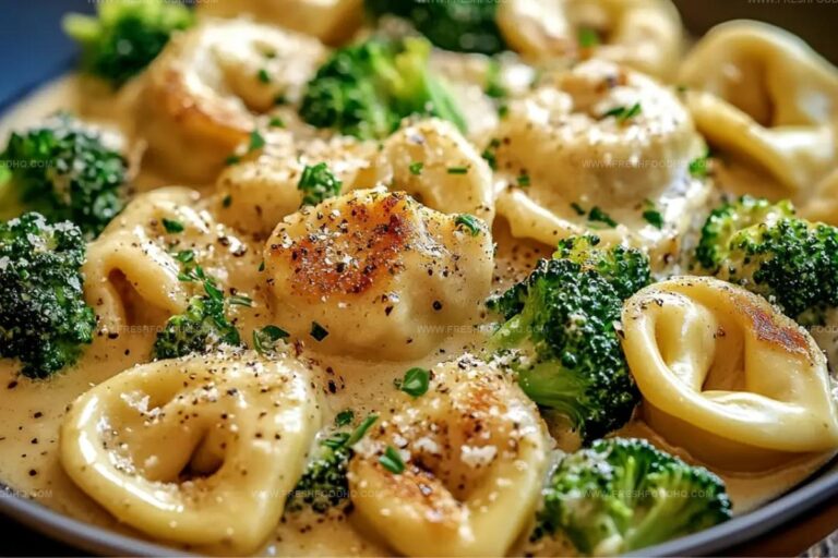 Creamy Garlic Parmesan Tortellini With Chicken & Broccoli Recipe