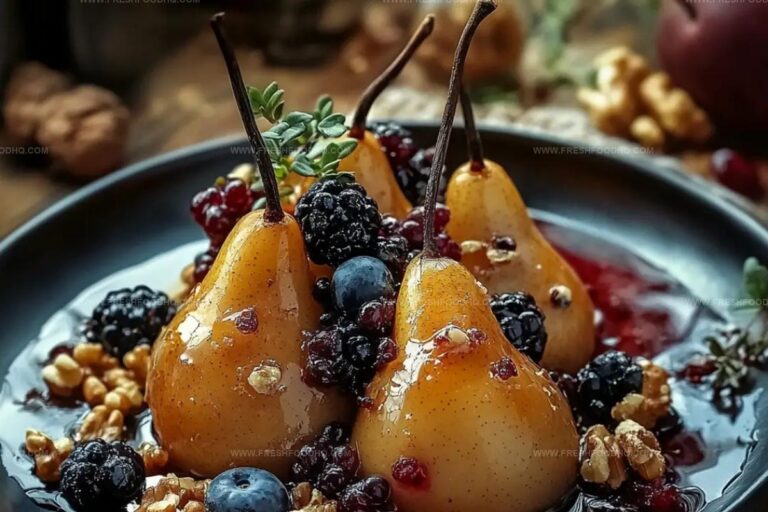 Baked Pears With Berries, Honey, Walnuts & Blue Cheese Recipe