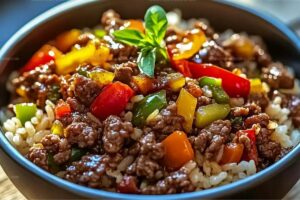 Beef And Pepper Rice Bowl Fiesta Recipe