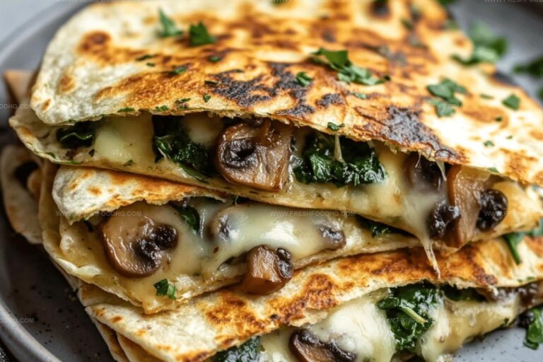 Baked Spinach Mushroom Quesadillas Recipe