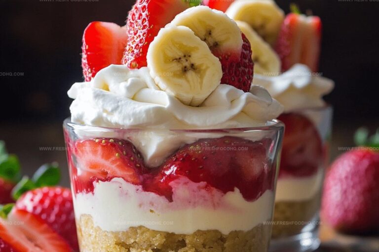Banana Strawberry Pudding Cheesecake Cups Recipe