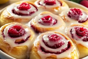 Raspberry Cinnamon Rolls With Lemon Glaze Recipe
