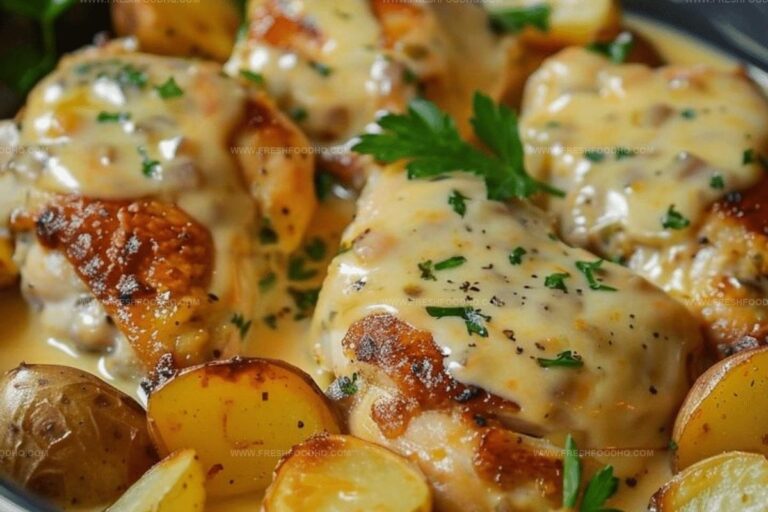 Chicken with Potatoes in Cheese Sauce Recipe