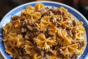 Velveeta Beef Bowtie Pasta Recipe