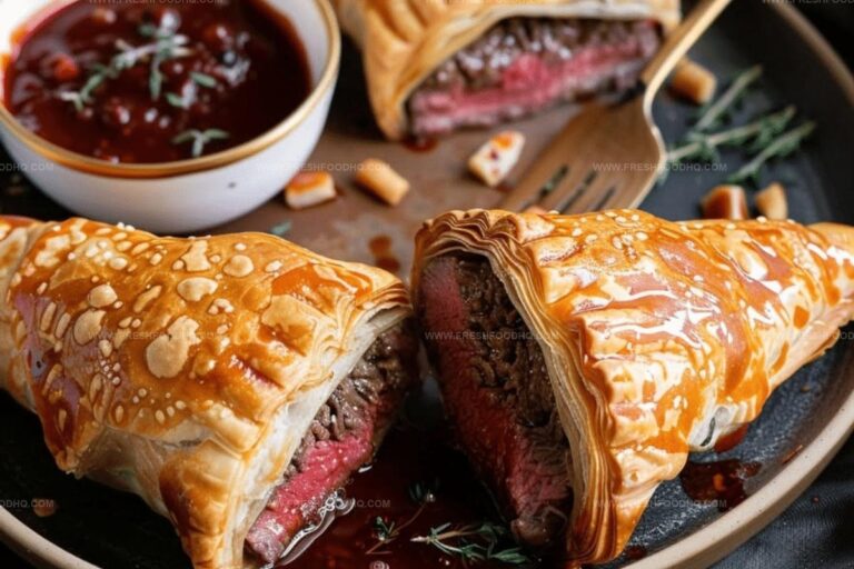 Beef Wellington Turnovers with Sweet Chili Wine Sauce Recipe