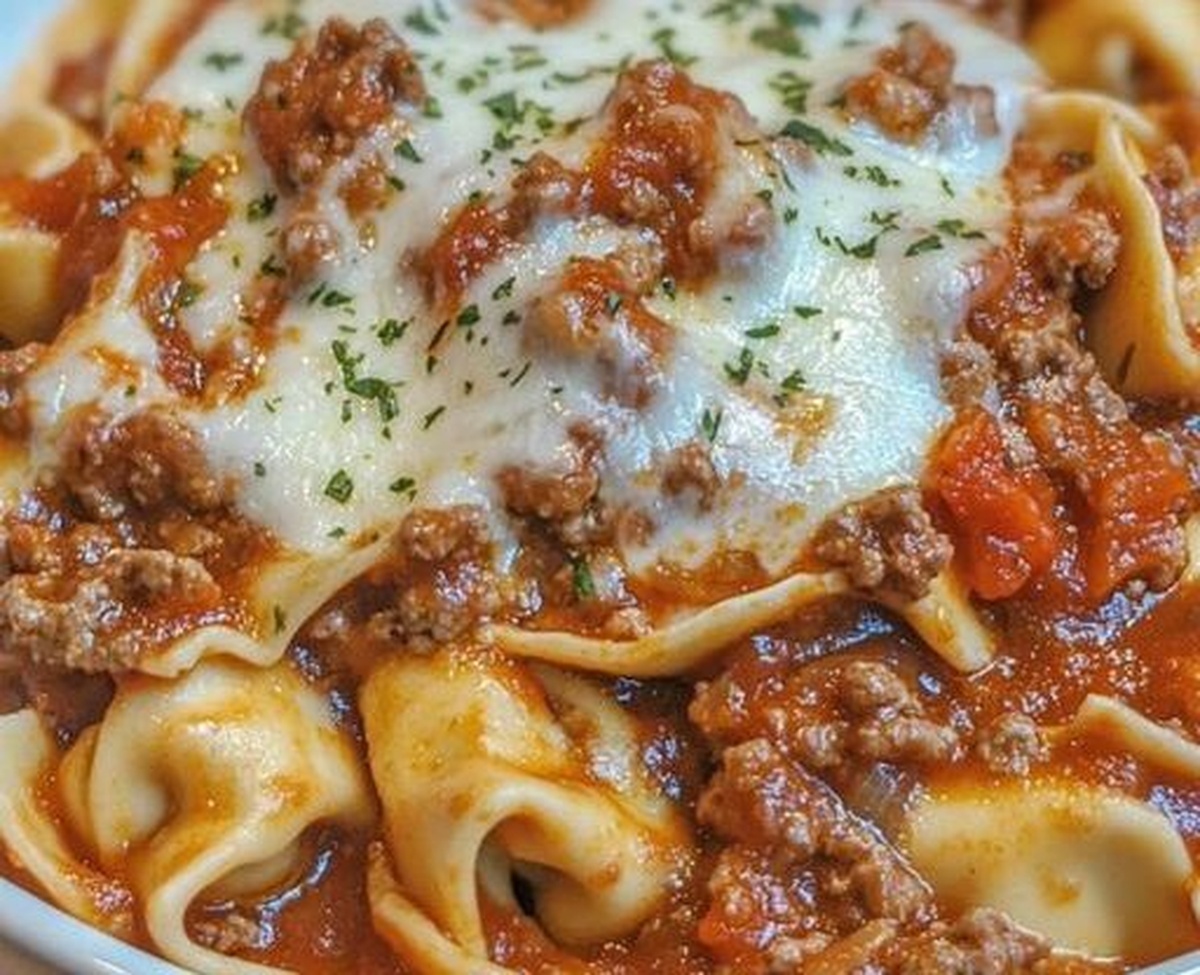 Beef and Cheese Tortellini Bake Recipe