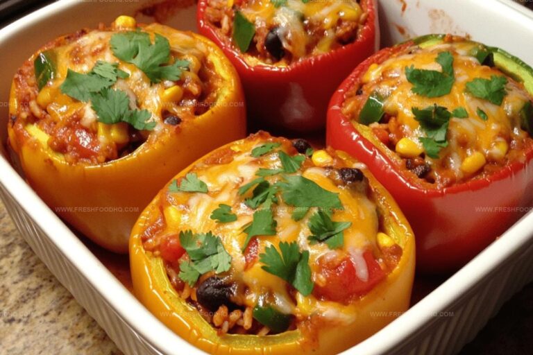 Stuffed Bell Peppers with Melted Cheese Recipe