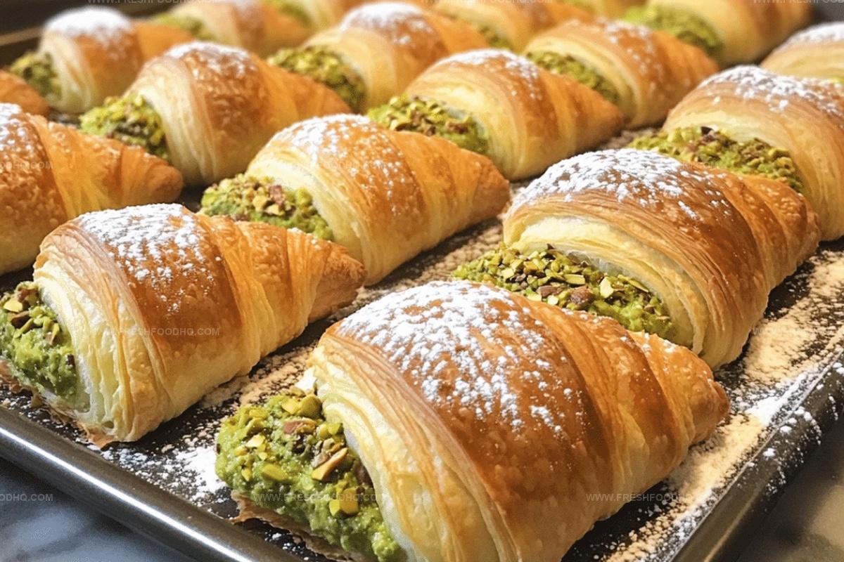 Buttery Croissants Filled with Pistachio Ricotta Almond Cream Recipe
