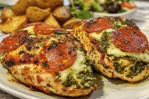 Air Fryer Pepperoni & Pesto Chicken Melt Recipe