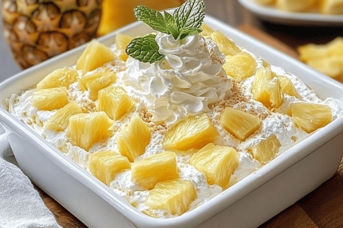 No-Bake Pineapple Cream Dessert Recipe