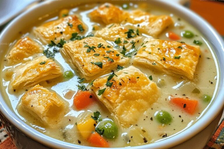 Chicken Pot Pie Soup with Cheddar Crust Dippers Recipe