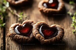 Heart Shaped Chocolate Thumbprint Cookies Recipe