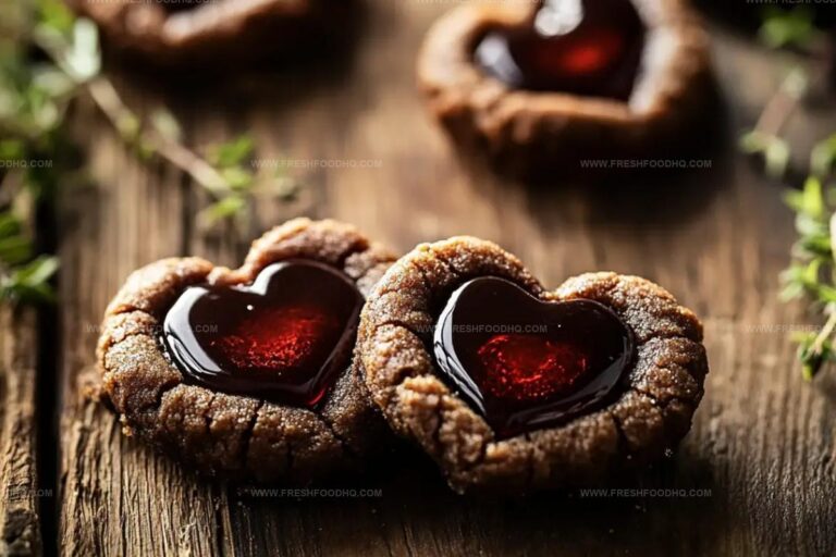 Heart Shaped Chocolate Thumbprint Cookies Recipe