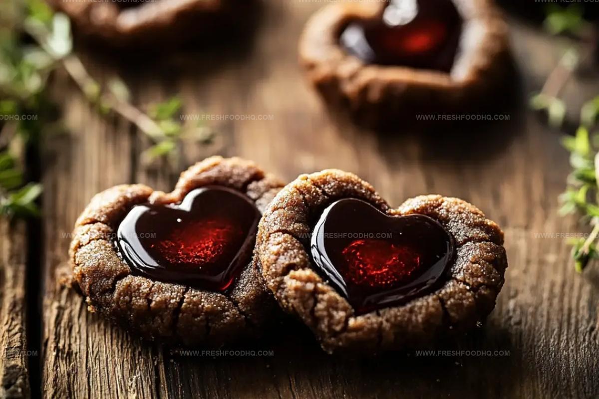 Heart Shaped Chocolate Thumbprint Cookies Recipe
