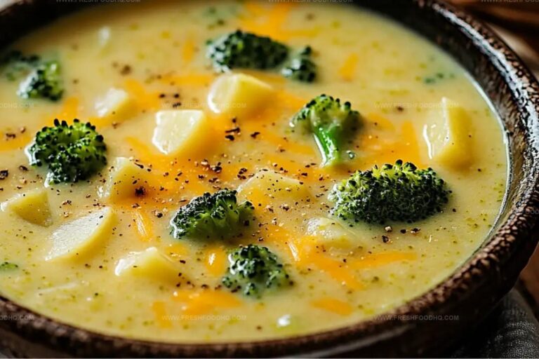 Crockpot Potato Broccoli Cheddar Soup Recipe