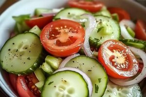 Cucumber, Onion, And Tomato Salad Recipe