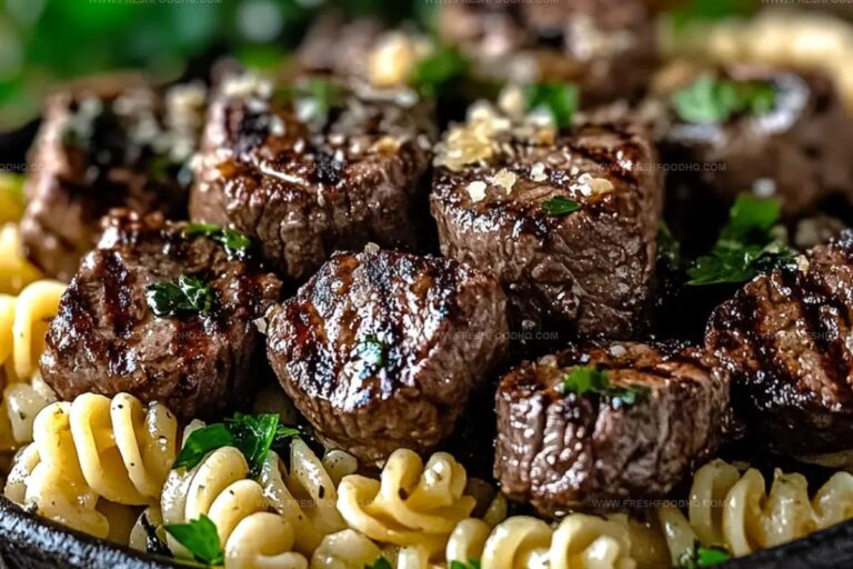 Steak Bites And Rotini In Garlic Parmesan Sauce Recipe
