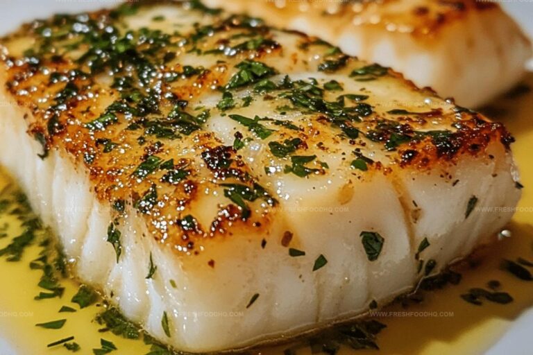 Golden Seared Cod Recipe with Herb Butter Sauce