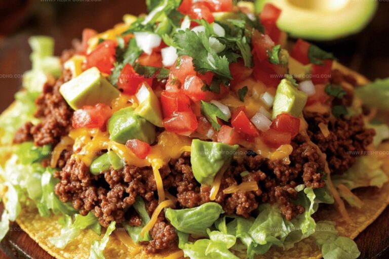 Crispy Ground Beef Tostadas with Fresh Toppings Recipe