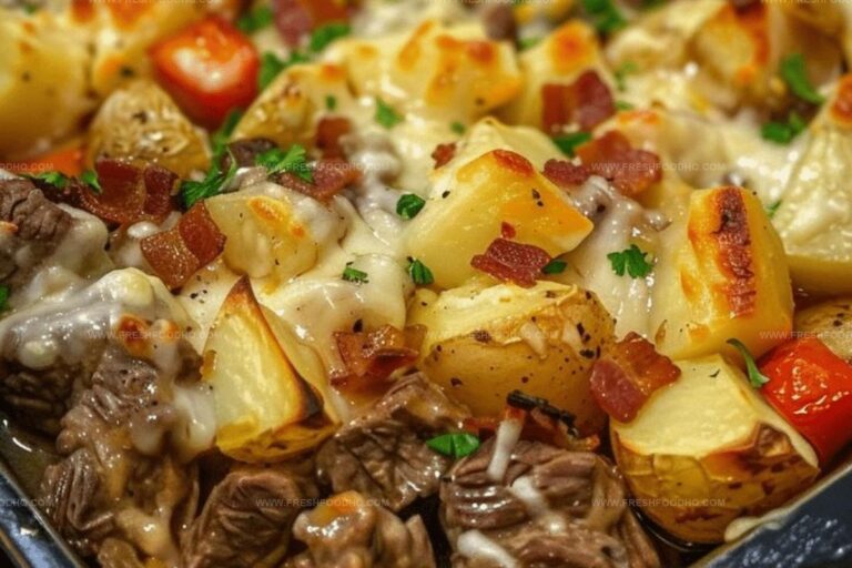 Mammoth Crockpot Loaded Steak and Potato Bake Recipe