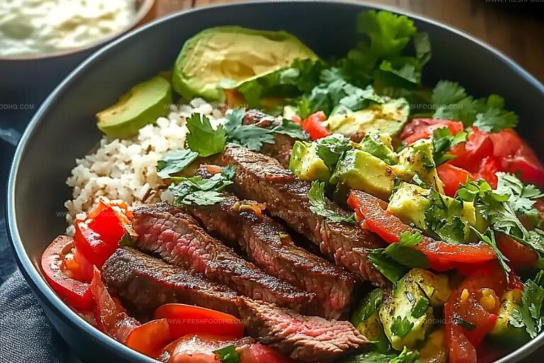 High Protein Steak Fajita Bowl Recipe