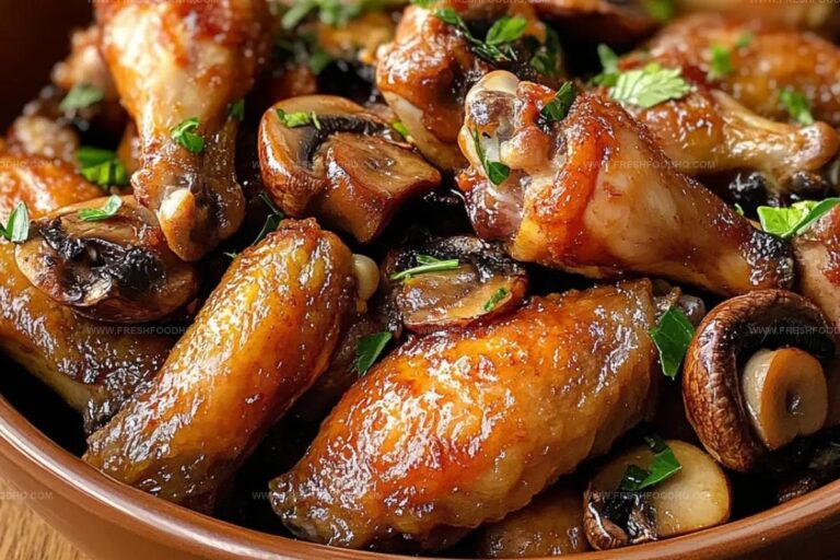 Baked Chicken Wings With Mushrooms Recipe
