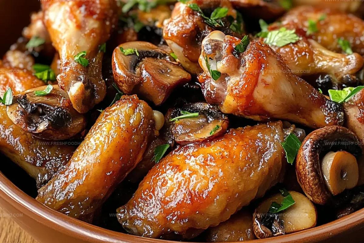 Baked Chicken Wings With Mushrooms Recipe