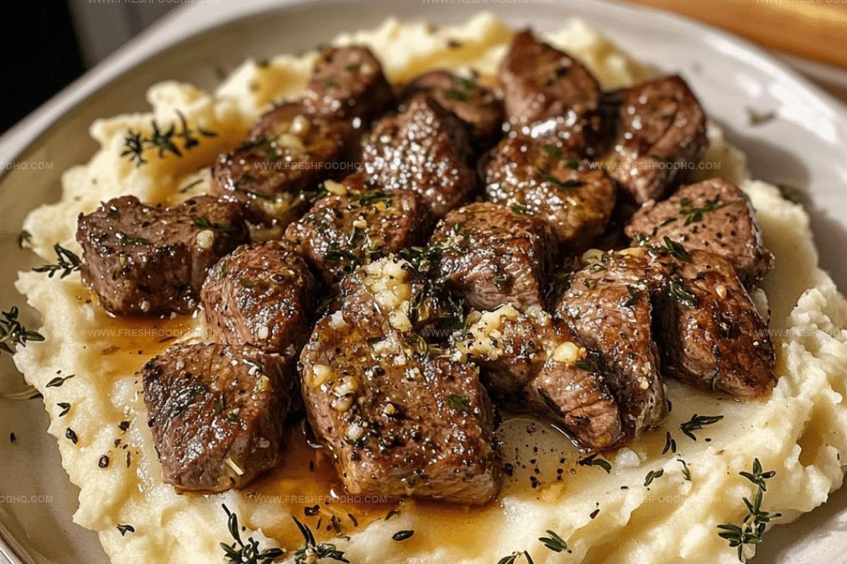 Sizzling Steak Bites and Mash Recipe