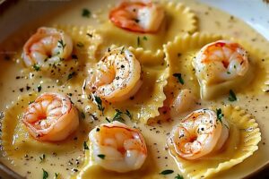 Shrimp And Lobster Ravioli With Creamy Garlic Butter Sauce Recipe