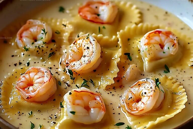Shrimp And Lobster Ravioli With Creamy Garlic Butter Sauce Recipe