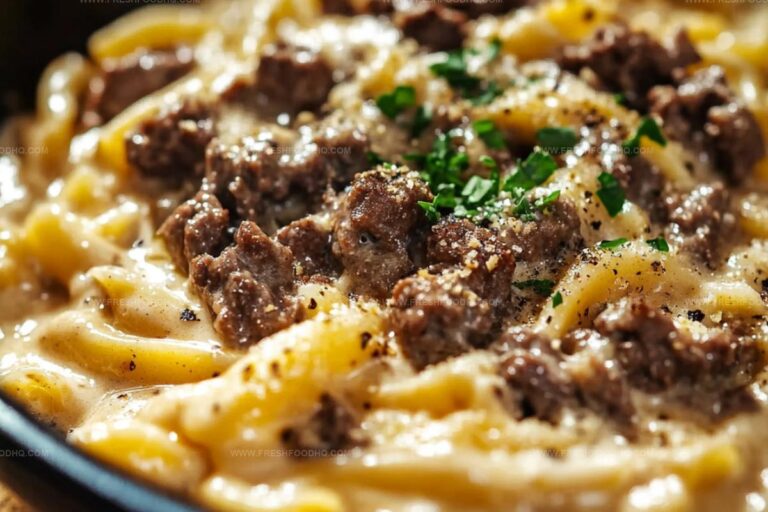 One-Pot Creamy Beef And Garlic Butter Pasta Recipe