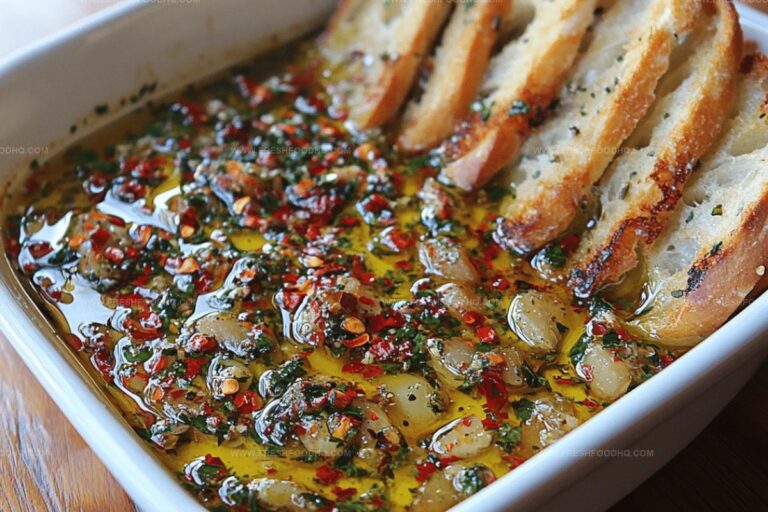 Savory Olive Oil Dip with Warm Bread Recipe