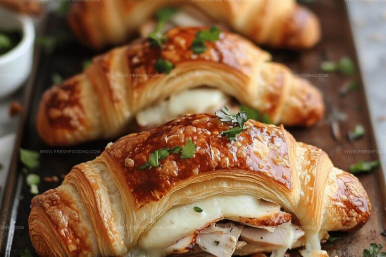 Buttery Garlic Baked Croissants with Turkey & Havarti Recipe