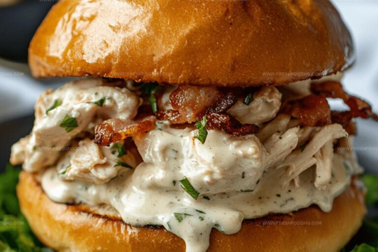 Slow Cooker Chicken Bacon Ranch Sandwiches Recipe