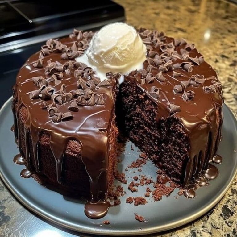 Chocolate Cake Served Warm with Vanilla Ice Cream Recipe