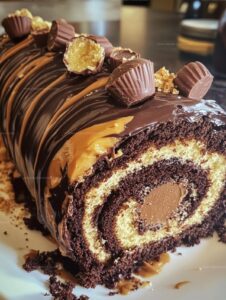 Chocolate Peanut Butter Roll Cake Recipe