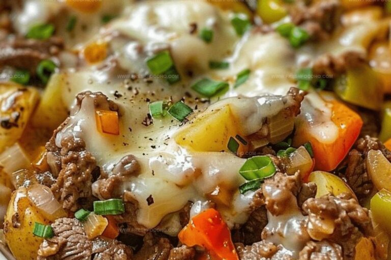 Crockpot Cheesesteak Potato Casserole Recipe