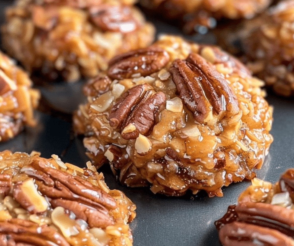 No-Bake Pecan Coconut Praline Cookies Recipe