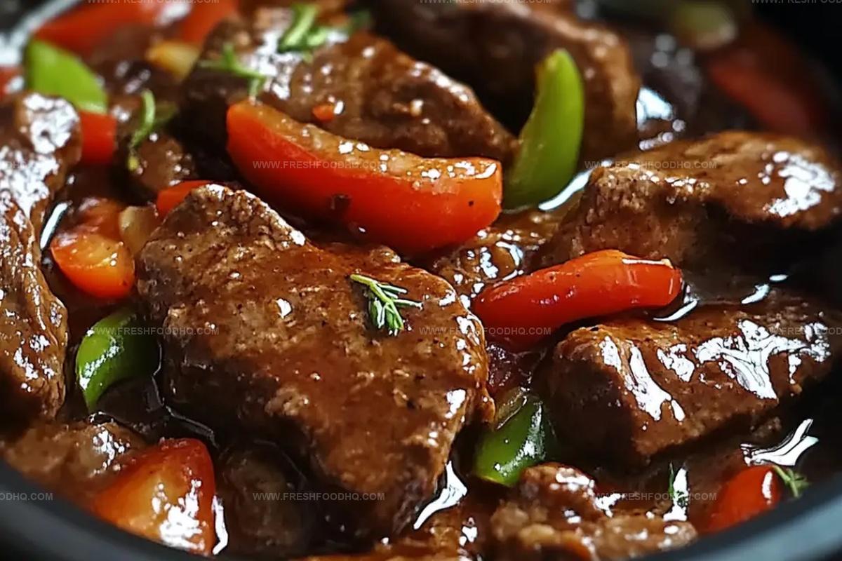 Pepper Steak Perfection In A Slow Cooker Recipe