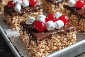 Chocolate Covered Cherry Rice Krispies Treats Recipe