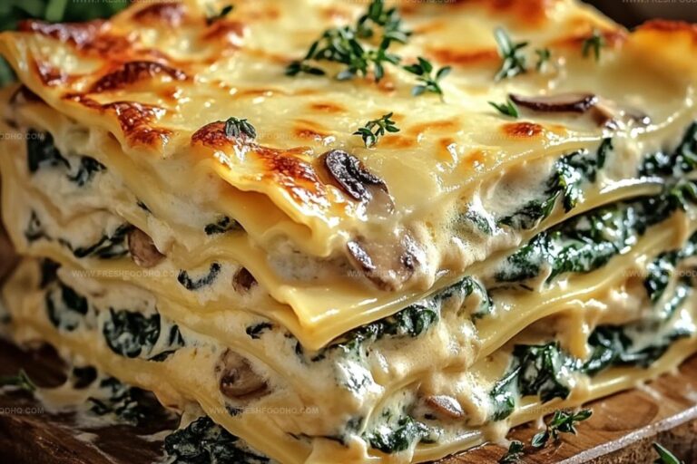 Creamy Spinach & Mushroom Lasagna Recipe