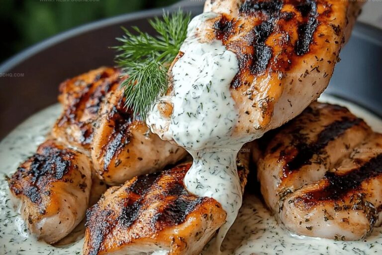 Grilled Chicken with Creamy Dill Sauce Recipe