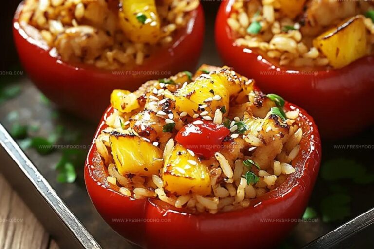 Teriyaki Pineapple Chicken & Rice Stuffed Peppers Recipe