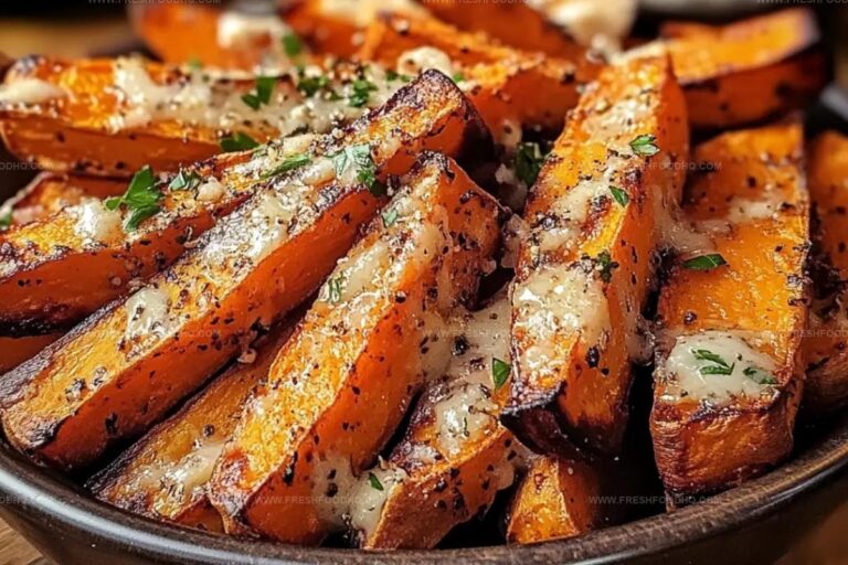 Savory Garlic And Parmesan Sweet Potato Wedges Recipe