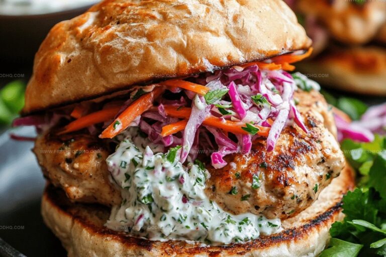 Greek Chicken Burgers with Tzatziki Slaw Recipe