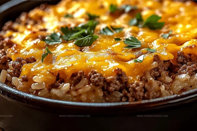 Cheesy Ground Beef And Rice Casserole Recipe
