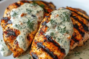 Grilled Chicken Breast with Creamy Dill Sauce Recipe