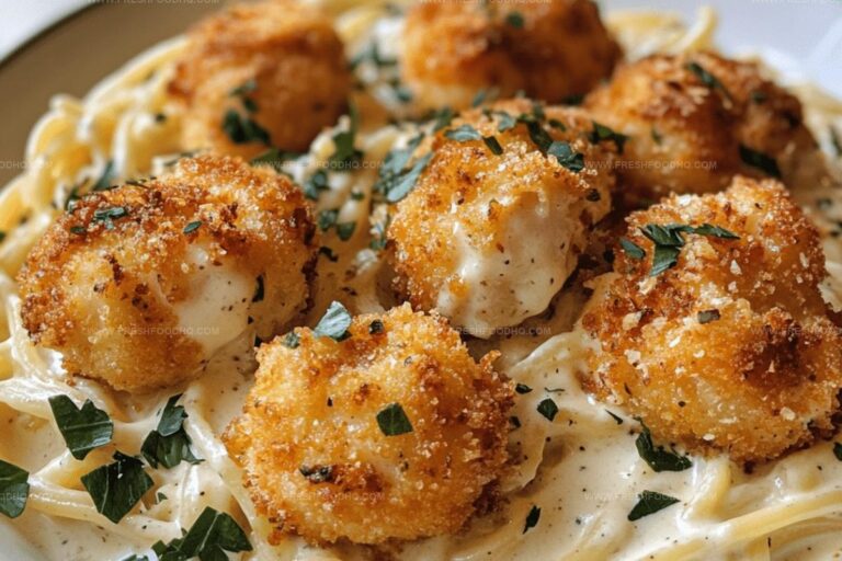 Tender Garlic Butter Chicken Bites with Creamy Parmesan Pasta Recipe