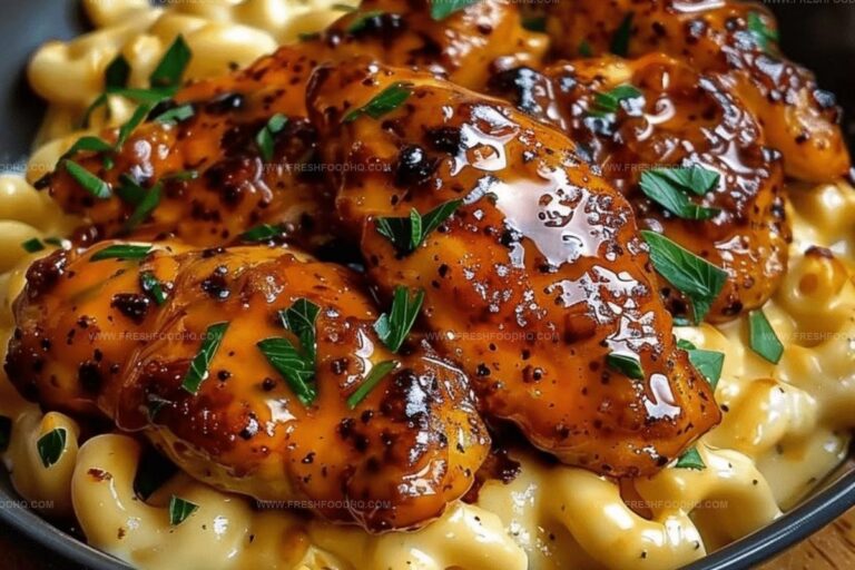 Honey Pepper Chicken with Creamy Macaroni Cheese Recipe